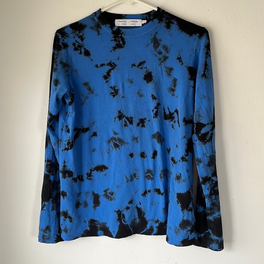 Proenza Schouler White Label long sleeve blue tie dye XS-